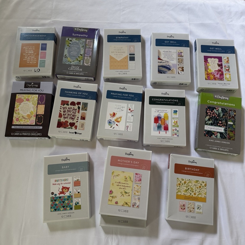 Lot Of 14 DaySpring Christian Greeting Card Box Sets Sympathy Birthday Baby